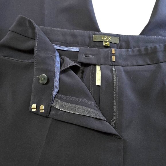 1.2.3 Paris Navy High Rise Straight Leg Ankle Dress Pants Sz 40 (Sz 8) - Picture 6 of 9